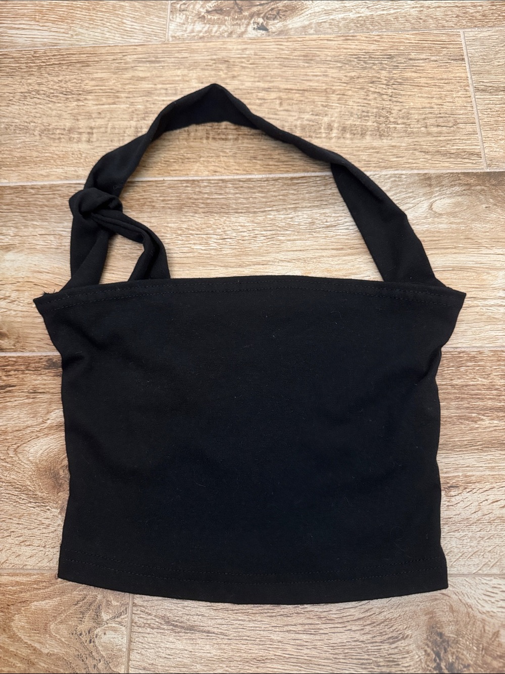 Black Women's Knot Strap Crop Top